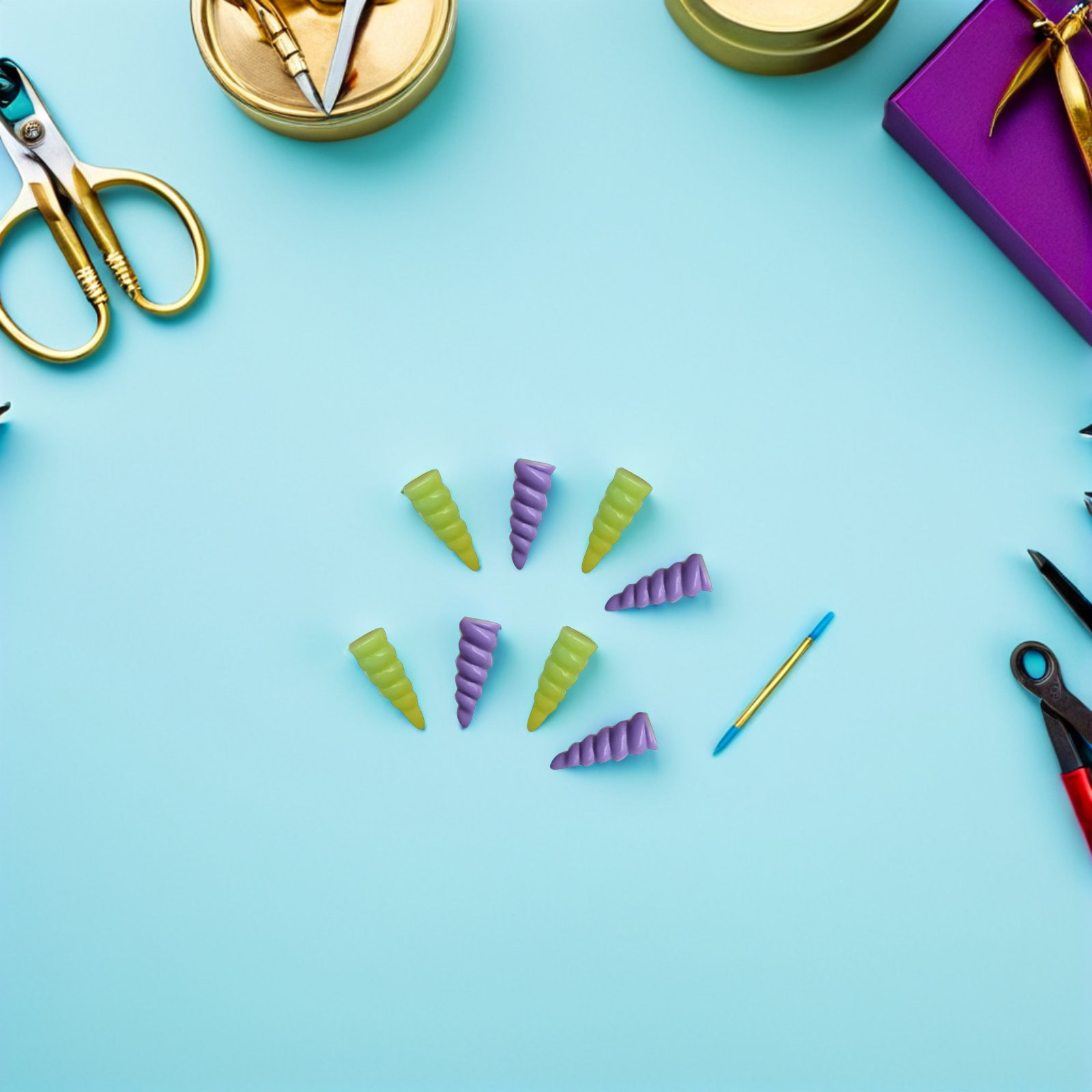 10Pcs Unicorn Horn Resin Spira - Crafting Resin ulasan dan harga